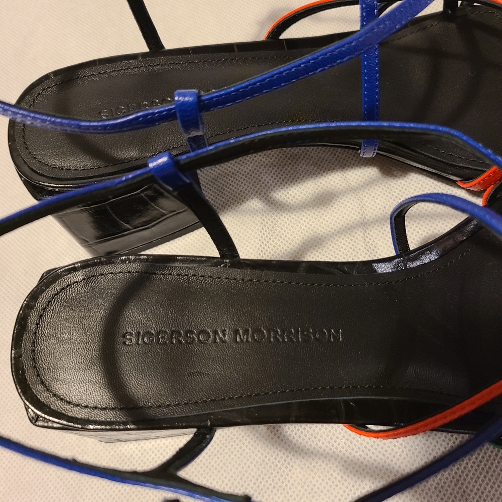 Sigerson Morrison Ellia Strappy Block Heel Sandals - Picture 7 of 9